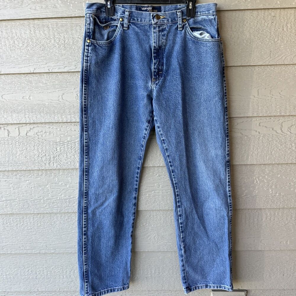 Wrangler George Strait Cowboy Cut Jeans Mens 35x32 Stonewash Heavyweight 1013MGS